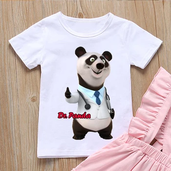 Nauja vasaros stiliaus berniukų marškinėliai juokinga panda valgyti bambuko geriamojo pieno arbata grafinis mergaičių marškinėliai Harajuku camisetas viršūnės