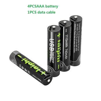 USB Įkraunama Ličio Polimero Baterija, Greitas Įkrovimas Micro USB Laidas 1,5 V AAA tipo Akumuliatorius 1100mwh